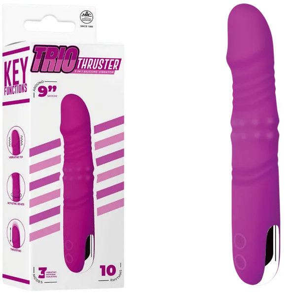 Excellent Power Female Sex Toys Trio Thruster 3 in 1 Silicone Vibrator Multiple Colours Excellent Power Female Sex Toys Trio Thruster 3 in 1 Silicone Vibrator Multiple Colours