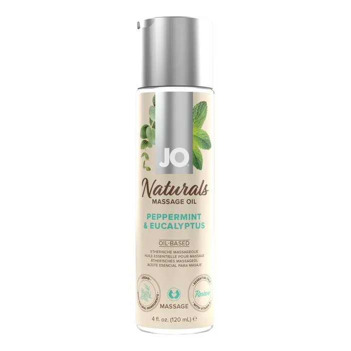 System Jo Couples JO Naturals Massage Oil 4 Oz 120 ml Peppermint Eucalyptus System Jo Couples JO Naturals Massage Oil 4 Oz 120 ml Peppermint Eucalyptus